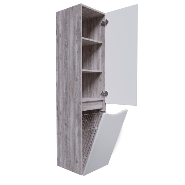 Шкаф-пенал подвесной Grossman ТАЛИС-35 см, бетон пайн/белый глянец